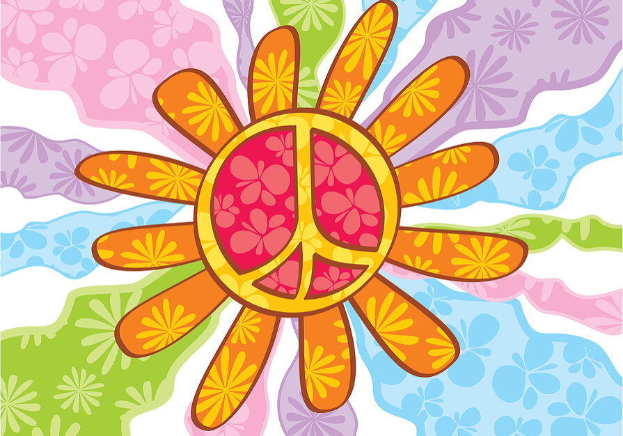 image of peace sign flower hippie fun music